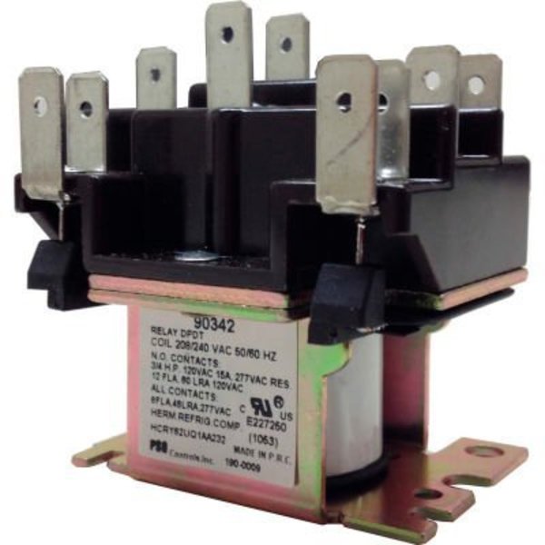 International Refrigeration Products PSG DPDT General Purpose Relay 50/60 Hz Double Pole Power-Power-Coil 208/240VAC 90342